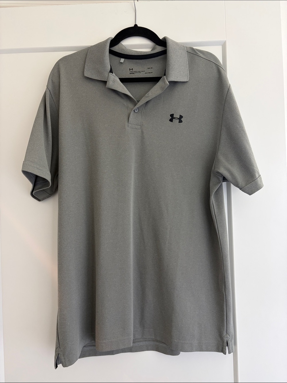Under Armour Light Gray Men's Polo with Black Logo